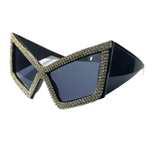 FVCTGHZ Diamant Quadratische Sonnenbrille Frauen Strass Große Rahmen Weibliche Outdoor UV Schutz Kristall(Color2) von FVCTGHZ