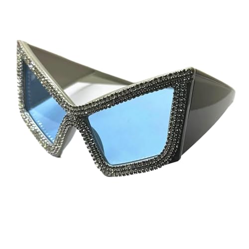 FVCTGHZ Diamant Quadratische Sonnenbrille Frauen Strass Große Rahmen Weibliche Outdoor UV Schutz Kristall(Color3) von FVCTGHZ