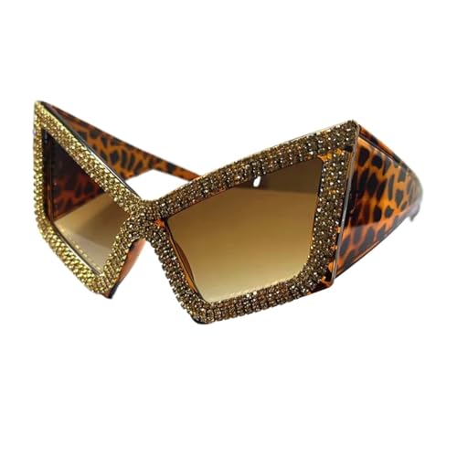 FVCTGHZ Diamant Quadratische Sonnenbrille Frauen Strass Große Rahmen Weibliche Outdoor UV Schutz Kristall(Color4) von FVCTGHZ