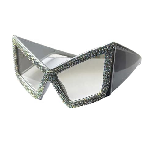 FVCTGHZ Diamant Quadratische Sonnenbrille Frauen Strass Große Rahmen Weibliche Outdoor UV Schutz Kristall(Color5) von FVCTGHZ