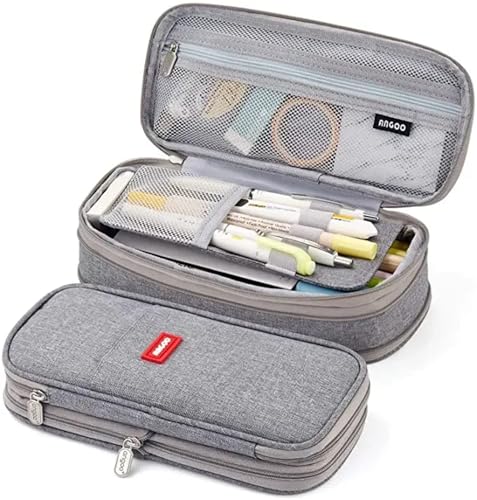 FVCTGHZ Federmäppchen mit großer Kapazität, Tasche, Halter, Box for Büro, Studenten, Organizer, Schulschreibwaren(Gray 1PC) von FVCTGHZ