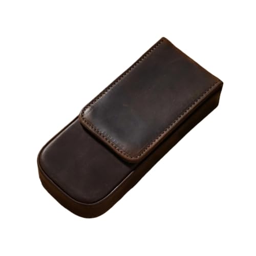 FVCTGHZ Füllfederhalter-Etui aus echtem Leder, Abnehmbarer Tabletthalter for DREI Kugelschreiber, Tintenroller, Bleistifte(Coffee 1pc) von FVCTGHZ