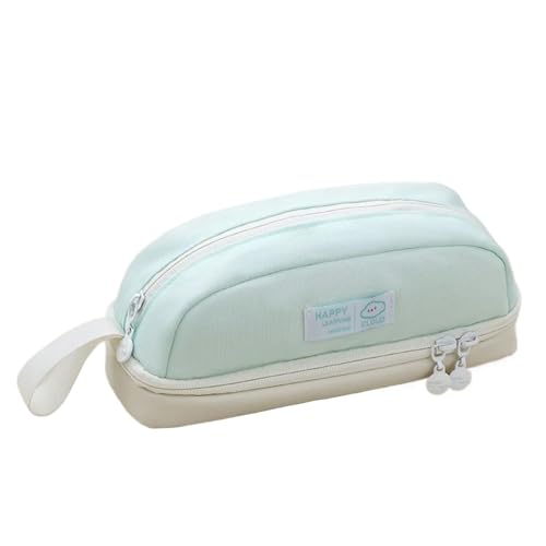 FVCTGHZ Große Kapazität Schreibwaren Tasche Doppel Schicht Student Schreibwaren Box Bleistift Beutel Student Zurück zu Schule(Green) von FVCTGHZ