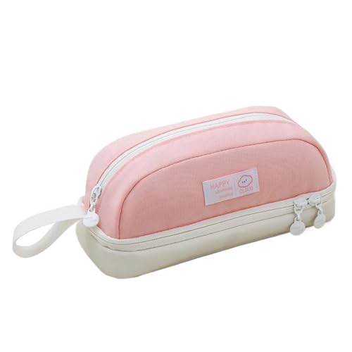 FVCTGHZ Große Kapazität Schreibwaren Tasche Doppel Schicht Student Schreibwaren Box Bleistift Beutel Student Zurück zu Schule(Pink) von FVCTGHZ