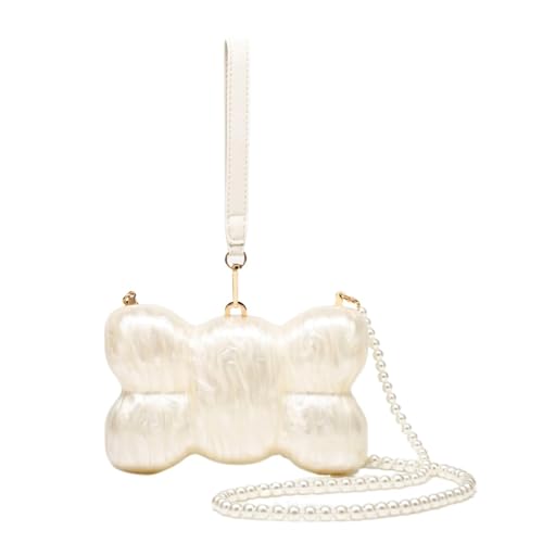 FVCTGHZ Handtasche Schulter Crossbody Tasche Spezielle Form Acryl Shell Clutch Abendtaschen Hochzeit Party Frauen(Bow) von FVCTGHZ