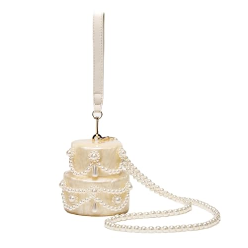 FVCTGHZ Handtasche Schulter Crossbody Tasche Spezielle Form Acryl Shell Clutch Abendtaschen Hochzeit Party Frauen(Cake) von FVCTGHZ