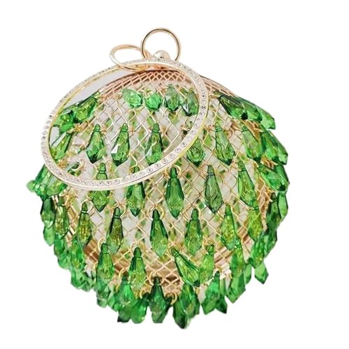 FVCTGHZ Kristall Diamanten Acryl Runde Ball Kupplung Handtasche Frauen Abend Party Tasche Box Kreis Top Griff(Green 1PC) von FVCTGHZ