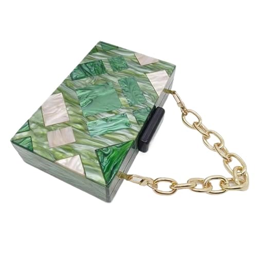 FVCTGHZ Mode Acryl Clutch Geldbörse Multicolor Plaid Patchwork Abendtasche Kette Schulter Umhängetaschen von FVCTGHZ