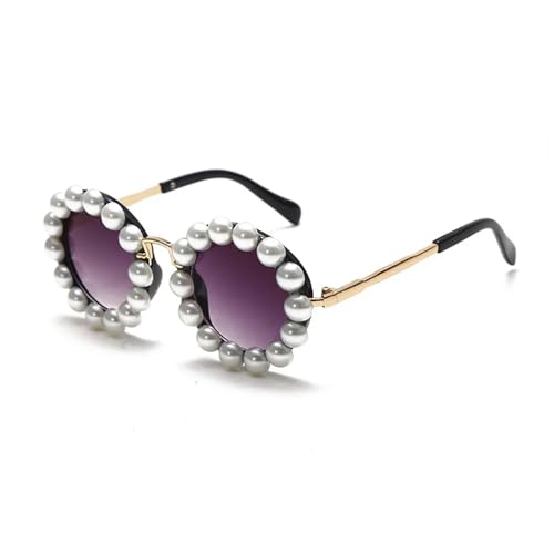 FVCTGHZ Mode Doppelt gewebte Lederkette Sonnenbrille Erwachsene Universal Rundrahmen Personalisiert(Color5) von FVCTGHZ