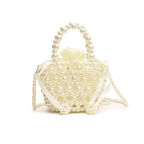 FVCTGHZ Süße Umhängetasche for Mädchen, süßer Perlen-Gemüsekorb, Prinzessinnentaschen for Mädchen, Geldbörsen und Handtaschen(White(small)) von FVCTGHZ