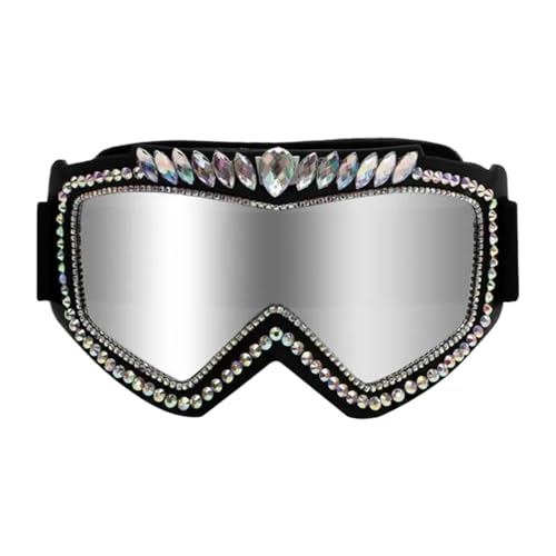 FVCTGHZ Vintage-Sonnenbrille mit Strasssteinen, Fahrrad-Sonnenbrille, bunte Sonnenschutzbrille for Festivals im Freien(Color2) von FVCTGHZ