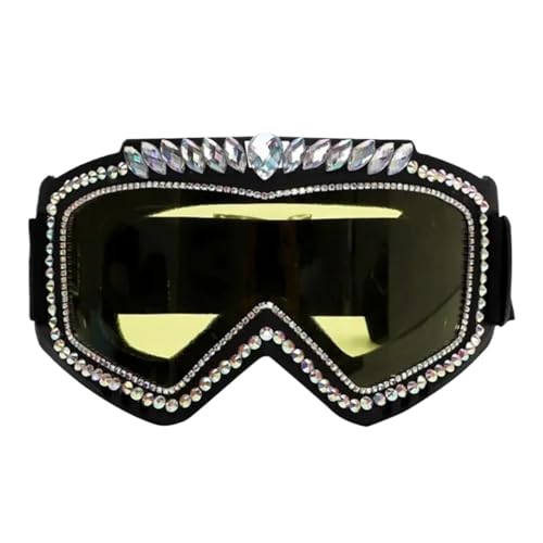 FVCTGHZ Vintage-Sonnenbrille mit Strasssteinen, Fahrrad-Sonnenbrille, bunte Sonnenschutzbrille for Festivals im Freien(Color3) von FVCTGHZ