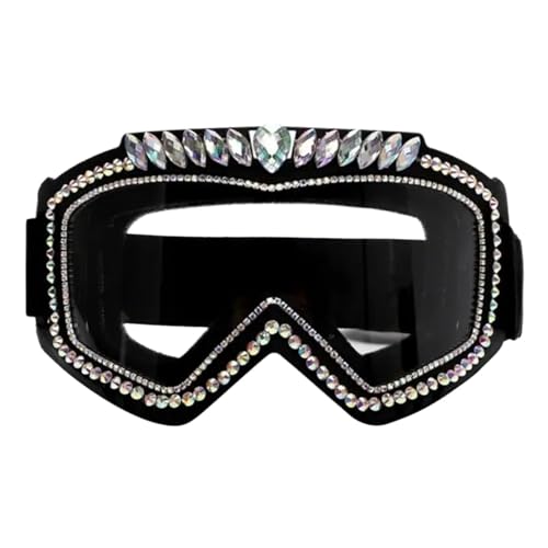 FVCTGHZ Vintage-Sonnenbrille mit Strasssteinen, Fahrrad-Sonnenbrille, bunte Sonnenschutzbrille for Festivals im Freien(Color4) von FVCTGHZ
