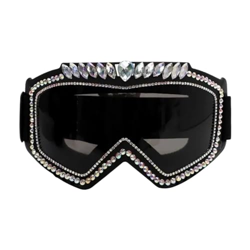 FVCTGHZ Vintage-Sonnenbrille mit Strasssteinen, Fahrrad-Sonnenbrille, bunte Sonnenschutzbrille for Festivals im Freien(Color5.color6) von FVCTGHZ
