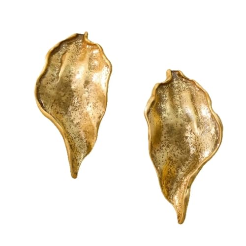 Glatte blattförmige Ohrringe Unregelmäßige geometrische übertriebene Ohrringe Catwalk Street Shot von FVCTGHZ