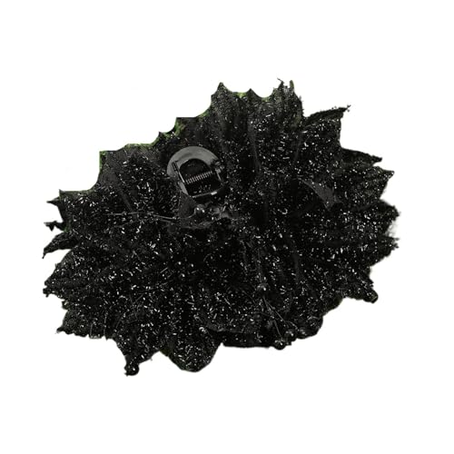 Große Haarspange mit Blumen-Pailletten-Motiv for Damen, modische Hai-Spange, Pferdeschwanz-Haarspange, Haarspange, Retro-Volumen-Haarspange, Kopfbedeckung(Black) von FVCTGHZ