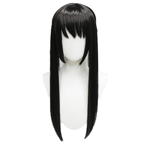 Haar Extensions Zopf Haarteil Black Anime Wig with Bangs Long Women Wig with Braids Comic Synthetic Hair Wig Halloween Anime Theme Party. von FVCTGHZ