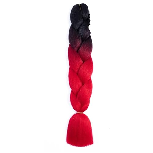 Haar Extensions Zopf Haarteil DIY Jumbo Braids Haarverlängerung 24"100g Synthetische vorgedehnte Box Braids Grau Weiß Schwarz Braun for Kinder Frauen(A) von FVCTGHZ
