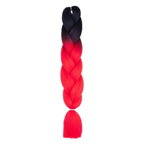 Haar Extensions Zopf Haarteil DIY Jumbo Braids Haarverlängerung 24"100g Synthetische vorgedehnte Box Braids Grau Weiß Schwarz Braun for Kinder Frauen(B) von FVCTGHZ