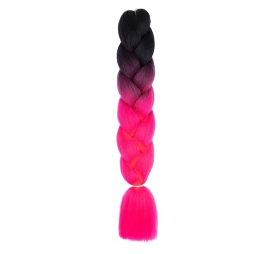 Haar Extensions Zopf Haarteil DIY Jumbo Braids Haarverlängerung 24"100g Synthetische vorgedehnte Box Braids Grau Weiß Schwarz Braun for Kinder Frauen(C) von FVCTGHZ