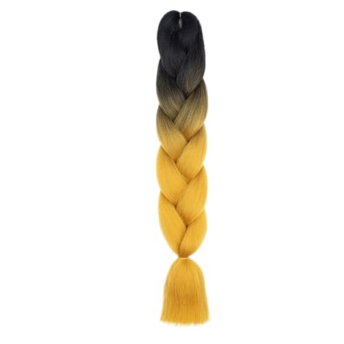 Haar Extensions Zopf Haarteil DIY Jumbo Braids Haarverlängerung 24"100g Synthetische vorgedehnte Box Braids Grau Weiß Schwarz Braun for Kinder Frauen(I) von FVCTGHZ
