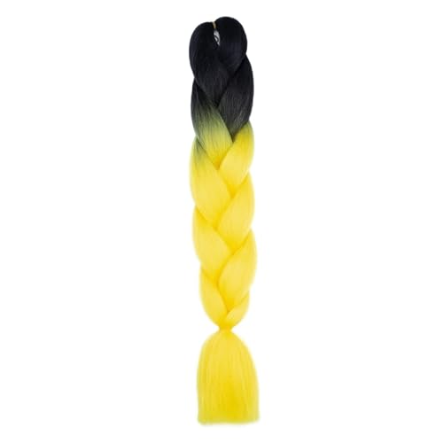 Haar Extensions Zopf Haarteil DIY Jumbo Braids Haarverlängerung 24"100g Synthetische vorgedehnte Box Braids Grau Weiß Schwarz Braun for Kinder Frauen(L) von FVCTGHZ