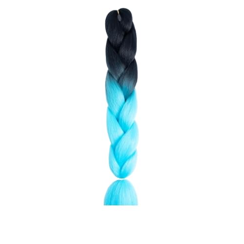 Haar Extensions Zopf Haarteil DIY Jumbo Braids Haarverlängerung 24"100g Synthetische vorgedehnte Box Braids Grau Weiß Schwarz Braun for Kinder Frauen(X) von FVCTGHZ
