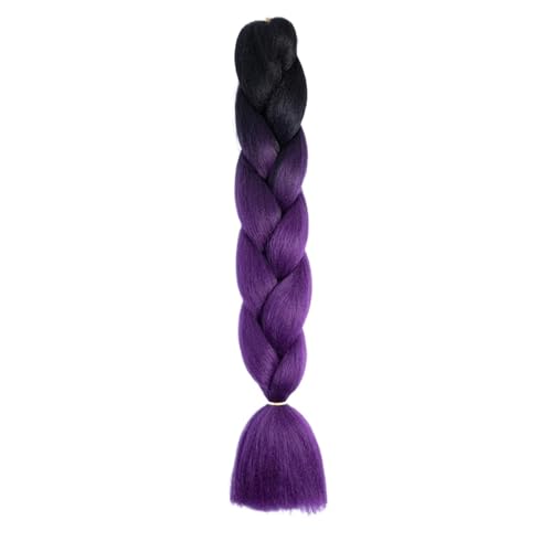 Haar Extensions Zopf Haarteil DIY Jumbo Braids Haarverlängerung 24"100g Synthetische vorgedehnte Box Braids Grau Weiß Schwarz Braun for Kinder Frauen(Y) von FVCTGHZ