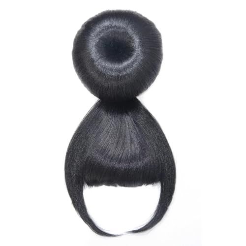 Haar Extensions Zopf Haarteil Synthetisches Haar, Chignon mit Pony, Clip-In-Haarknoten-Pad, kugelförmige Hochsteckfrisuren, Haarteile for Frauen von FVCTGHZ