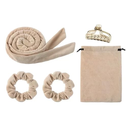 Hitzefreies Lockenstab-Stirnband Keine Hitze Haarlockenwickler Frauen Lazy Rollers Seidenlocken Schlafen Weich(Beige) von FVCTGHZ