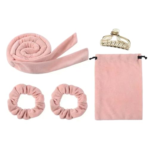 Hitzefreies Lockenstab-Stirnband Keine Hitze Haarlockenwickler Frauen Lazy Rollers Seidenlocken Schlafen Weich(Pink) von FVCTGHZ