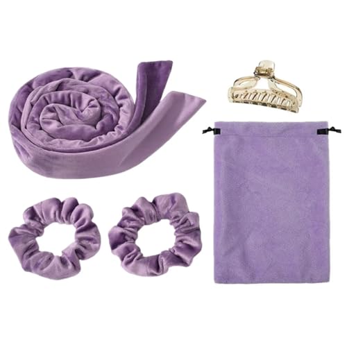 Hitzefreies Lockenstab-Stirnband Keine Hitze Haarlockenwickler Frauen Lazy Rollers Seidenlocken Schlafen Weich(Purple) von FVCTGHZ