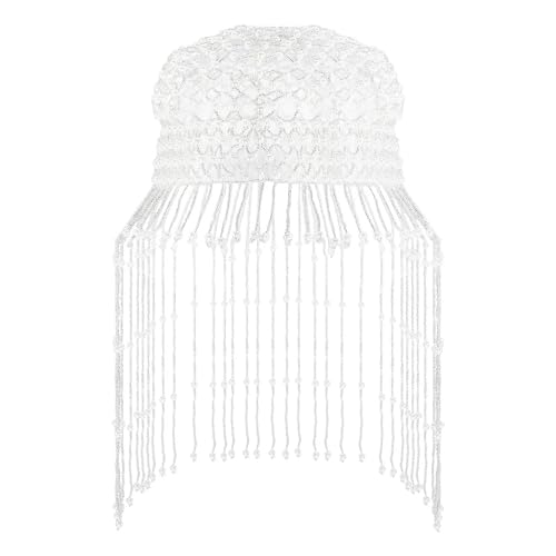 Hochzeit Perle Haar Zubehör Haarband Handgemachte Höhlte Quaste Stirn Kopfstück Kopf Kette Frauen Luxus Kopf Kappe(Style 1) von FVCTGHZ
