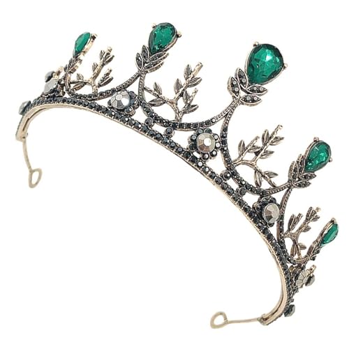 Königin-Krone, Strass-Hochzeits-Diademe und Krone for die Braut, handgefertigtes Kristall-Stirnband for Frauen und Mädchen, Grün von FVCTGHZ