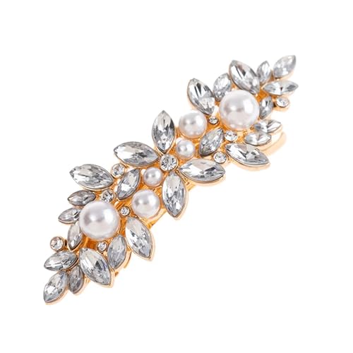 Luxus Strass Haarnadeln Weedding Perle Patch Kristalle Haar Clip Haar Zubehör for Frauen Braut Kopfbedeckungen Haar Styling Werkzeuge(Gold) von FVCTGHZ