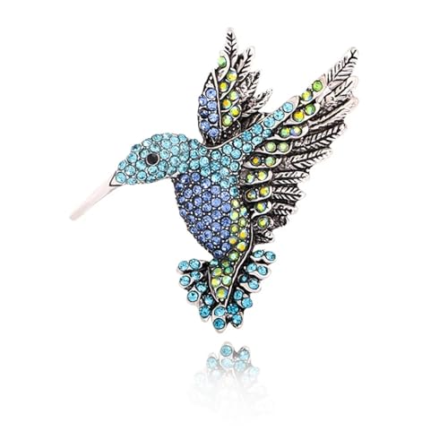 Mode Strass Brosche Antiker Ton Kolibri Multi Color Kristall Strass Brosche Pin Kleidung Zubehör Frauen Elegante Tier Vogel Brosche(Color1) von FVCTGHZ