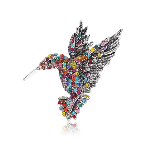 Mode Strass Brosche Antiker Ton Kolibri Multi Color Kristall Strass Brosche Pin Kleidung Zubehör Frauen Elegante Tier Vogel Brosche(Color2) von FVCTGHZ