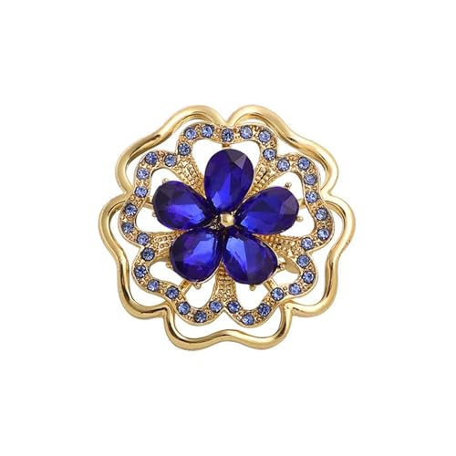 Mode Strass Brosche Exquisite Kristall Strass Blume Broschen 2 In 1 Funktion Kleidung Dekoration Corsage Brosche Und Anhänger Mode Schmuck Geschenk(Blue type) von FVCTGHZ
