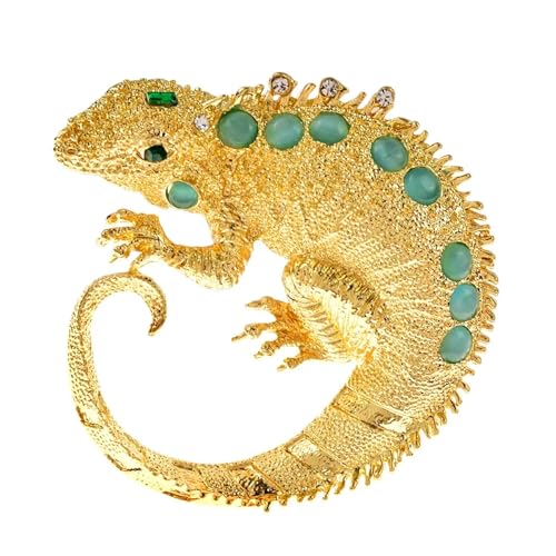 Mode Strass Brosche Vintage Metall Große Eidechse Opal Pins for Frauen Niedlichen Tier Broschen Schmuck Gute Mantel Zubehör(Transparent 1pc) von FVCTGHZ