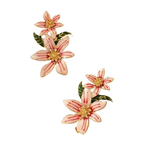 Natürliche trendige Öl tropfende Emaille-Legierung bunte Blumenohrringe Nische einfache tägliche Arbeit von FVCTGHZ