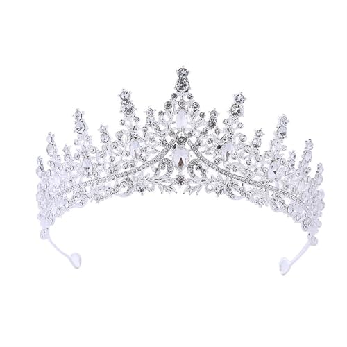 Queen Tiara Krone Dainty Queen Crown for Women, Crystal Princess Crown with Comb for Women, Bride Royal Headband Wedding Prom Pageant Party Halloween Cosplay(Silver White Diamond) von FVCTGHZ