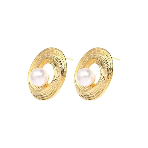 Retro Unregelmäßige Spirale Perle Ohrringe Elegante Temperament Geeignet for Frauen Zu Tragen Schmuck von FVCTGHZ