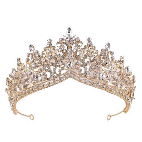 Rosa Kristallperlen Krone Kopfbedeckung for Frauen Mädchen Hochzeit Party Prinzessin Braut Königin Haarschmuck(Big) von FVCTGHZ