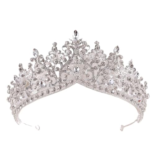 Rosa Kristallperlen Krone Kopfbedeckung for Frauen Mädchen Hochzeit Party Prinzessin Braut Königin Haarschmuck(RED) von FVCTGHZ