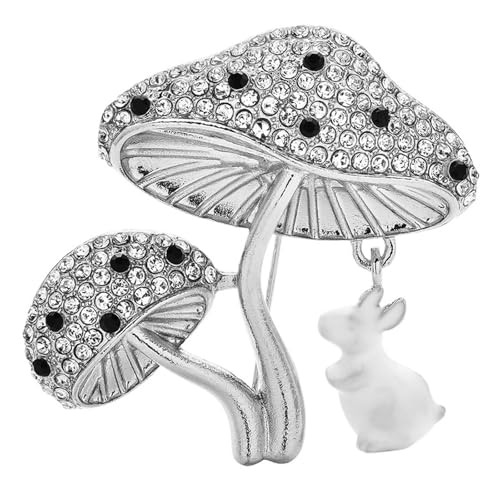 Schöne Pilz und Kaninchen Broschen Pins for Frauen Dame 2-farbe Strass Pflanzen Und Tier Party(STYLE PC) von FVCTGHZ