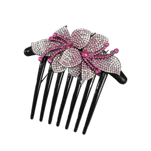 Strass Haarkamm Blume Braut Kristall Haarspange Haarschmuck Handgefertigter Modeschmuck Hochzeit Elegantes Haar-Accessoire(Color2) von FVCTGHZ
