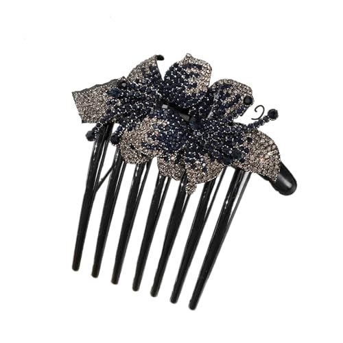 Strass Haarkamm Blume Braut Kristall Haarspange Haarschmuck Handgefertigter Modeschmuck Hochzeit Elegantes Haar-Accessoire(Color4) von FVCTGHZ