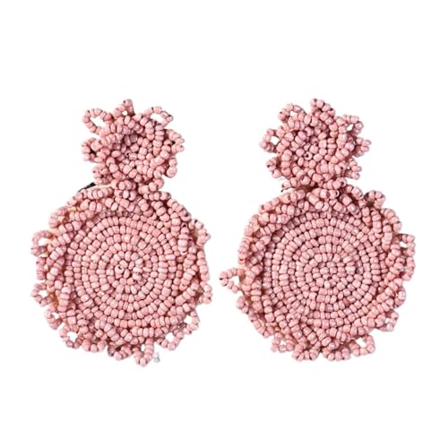 Tropfenohrringe, böhmische Perlen, Tropfenohrringe, baumelnde Ohrringe, Geschenk for Frauen und Mädchen(PINK 1PC) von FVCTGHZ