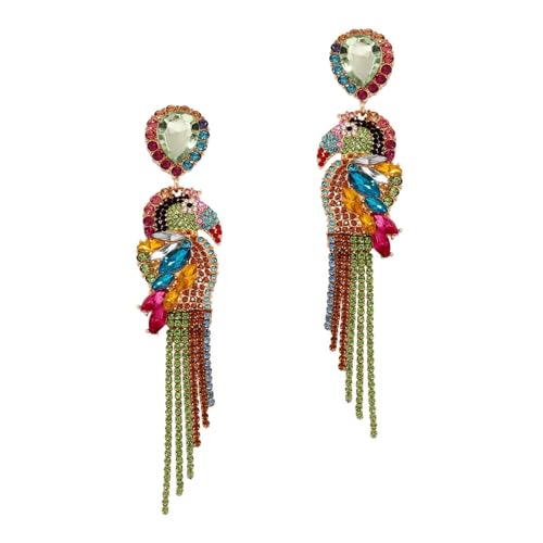 Vintage übertrieben bunte Quaste Ohrringe for Frauen Mode vielseitig Statement Drop von FVCTGHZ