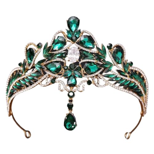Wassertropfen Stirn Kristall AB Teal Braut Kronen Hochzeit Haar Kleid Zubehör Diadem Schleier Tiaras Kopf Schmuck von FVCTGHZ